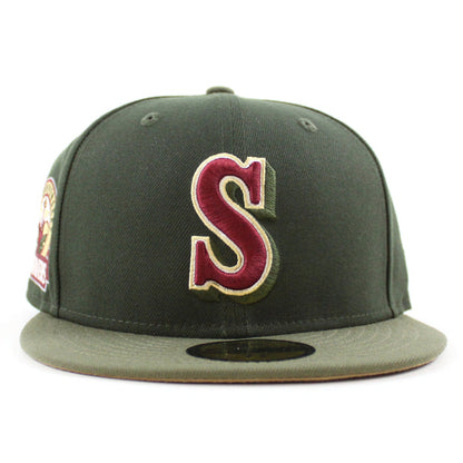 Seattle Mariners 30TH Anniversary New Era 59Fifty Fitted Hat (SeaWeed Olive Khaki Under Brim)