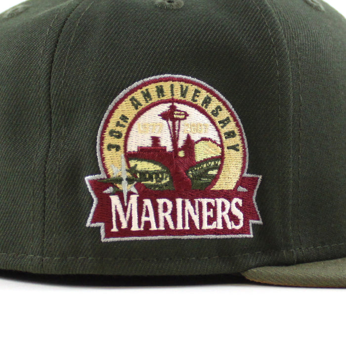 Seattle Mariners 30TH Anniversary New Era 59Fifty Fitted Hat (SeaWeed Olive Khaki Under Brim)