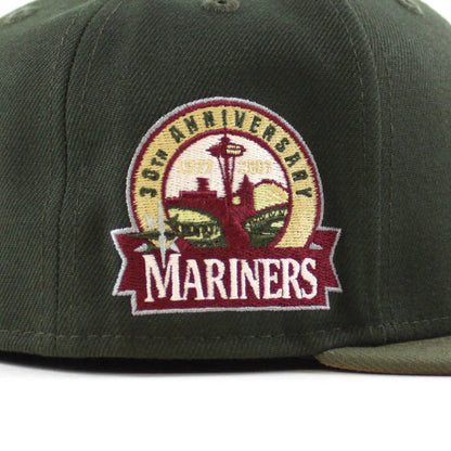 Seattle Mariners 30TH Anniversary New Era 59Fifty Fitted Hat (SeaWeed Olive Khaki Under Brim)