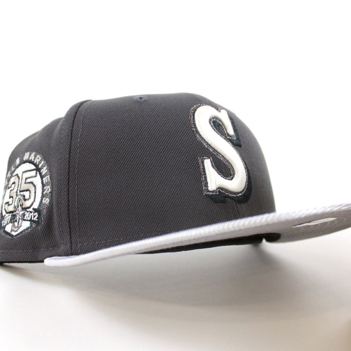 Seattle Mariners 35TH Anniversary New Era 59Fifty Fitted Hat (Graphite Silver Gray Under Brim)