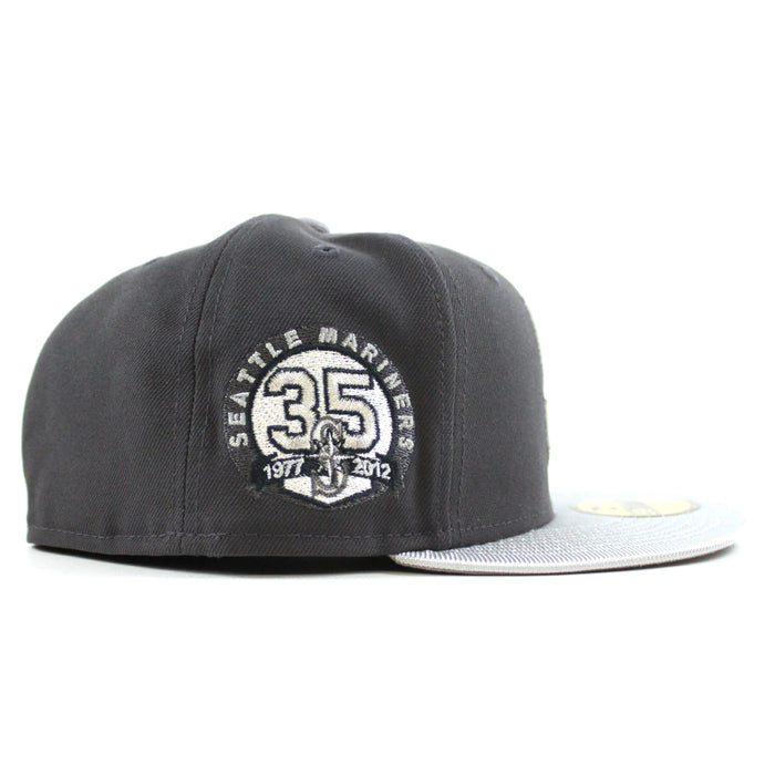 Seattle Mariners 35TH Anniversary New Era 59Fifty Fitted Hat (Graphite Silver Gray Under Brim)