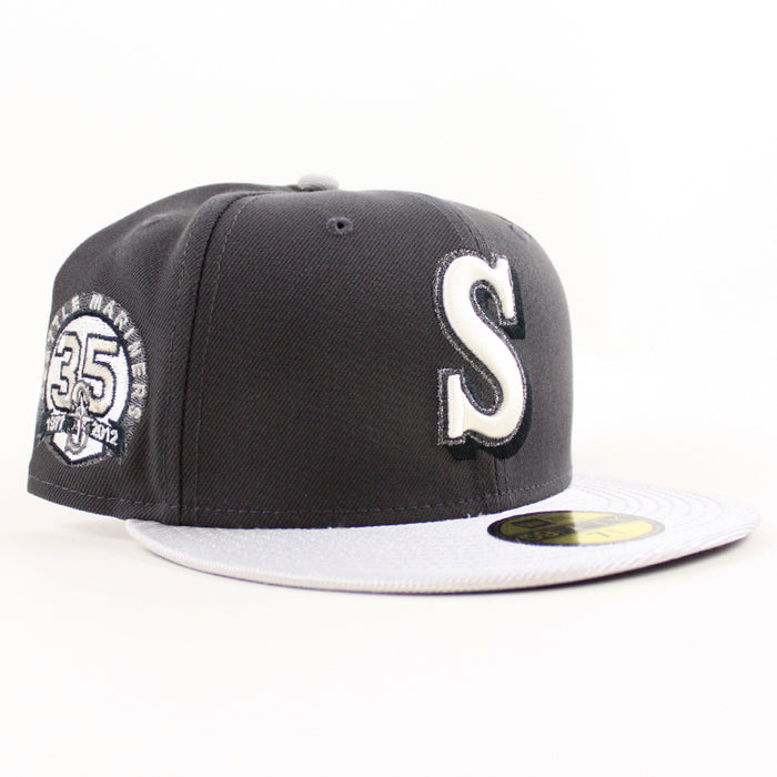 Seattle Mariners 35TH Anniversary New Era 59Fifty Fitted Hat (Graphite Silver Gray Under Brim)