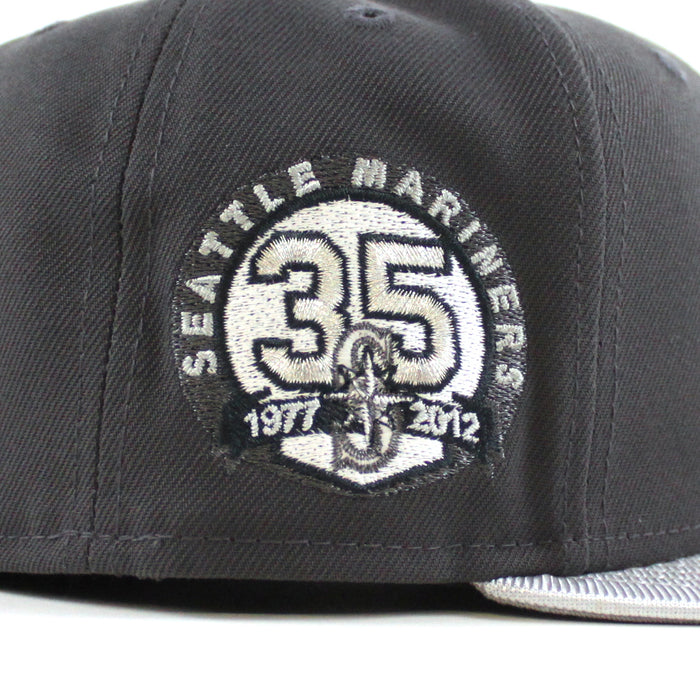 Seattle Mariners 35TH Anniversary New Era 59Fifty Fitted Hat (Graphite Silver Gray Under Brim)