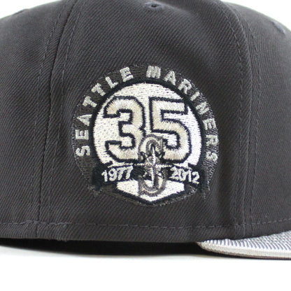 Seattle Mariners 35TH Anniversary New Era 59Fifty Fitted Hat (Graphite Silver Gray Under Brim)