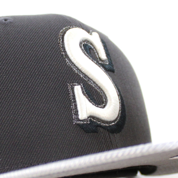 Seattle Mariners 35TH Anniversary New Era 59Fifty Fitted Hat (Graphite Silver Gray Under Brim)