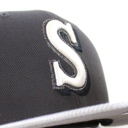 Seattle Mariners 35TH Anniversary New Era 59Fifty Fitted Hat (Graphite Silver Gray Under Brim)