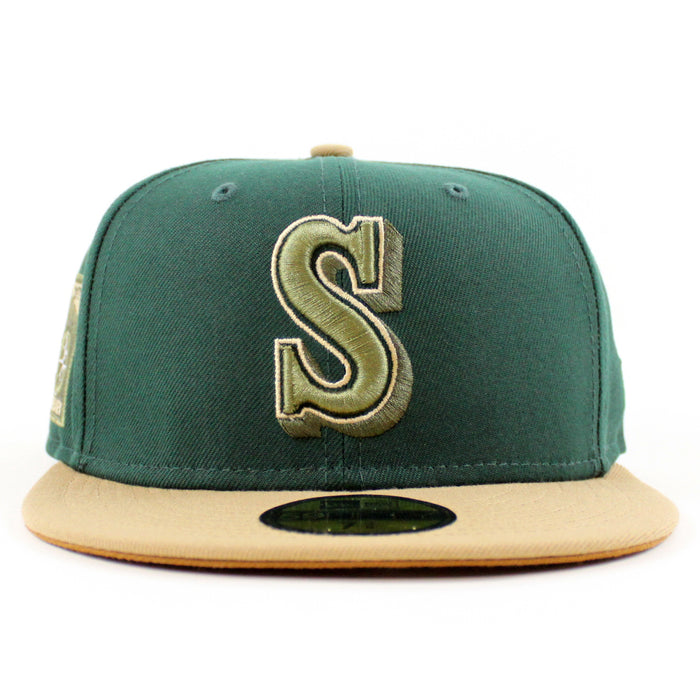 Seattle Mariners 40TH Anniversary New Era 59Fifty Fitted Hat (DK GREEN KHAKI TOASTED PEANUT Under Brim)