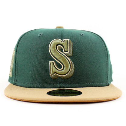 Seattle Mariners 40TH Anniversary New Era 59Fifty Fitted Hat (DK GREEN KHAKI TOASTED PEANUT Under Brim)