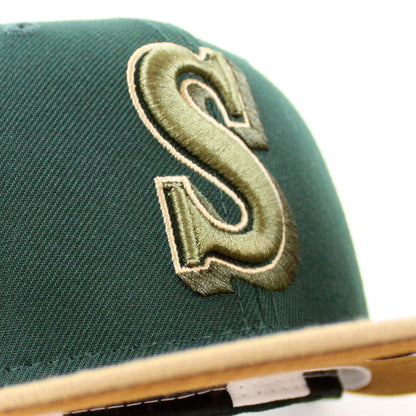 Seattle Mariners 40TH Anniversary New Era 59Fifty Fitted Hat (DK GREEN KHAKI TOASTED PEANUT Under Brim)