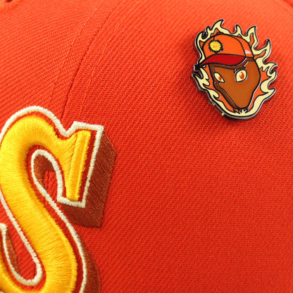 Seattle Mariners OUTERSPACE Sun New Era 59Fifty Fitted Hat (Orange Maroon Yellow Under Brim)