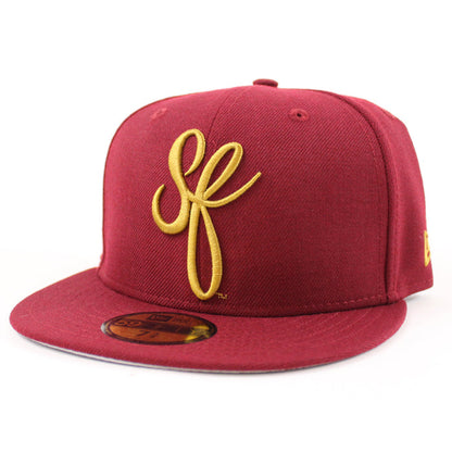 SF Script New Era 59Fifty Fitted Hat (Cardinal Gray Under Brim)