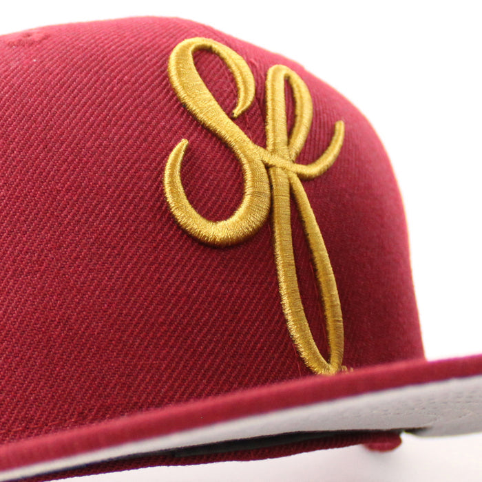 SF Script New Era 59Fifty Fitted Hat (Cardinal Gray Under Brim)