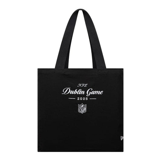 This is a Shield Logo NFL Dublin Game 2025 Black Tote Bag 1