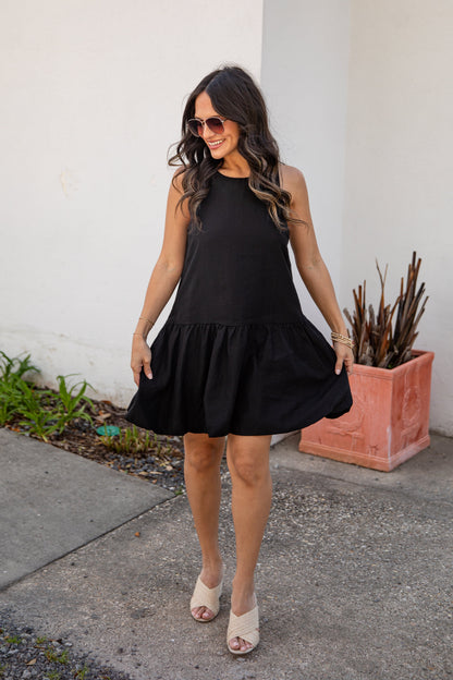 City After Dark Black Mini Dress