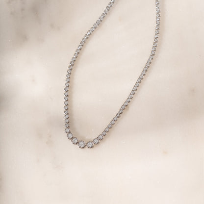 Gradient Bezel Tennis Necklace