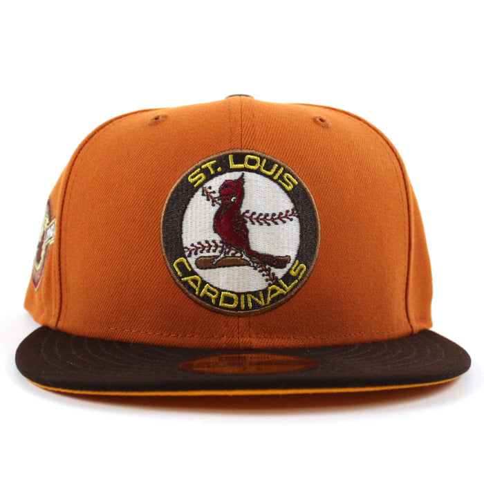 St. Louis Cardinals 100 ANN  New Era 59Fifty Fitted Hat (Glow in the Dark Orange Burnt Wood Gold Under Brim)