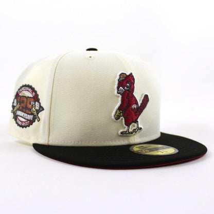 St. Louis Cardinals 125th Anniversary New Era 59Fifty Fitted Hat (Chrome White Black Pinot Red Under Brim)