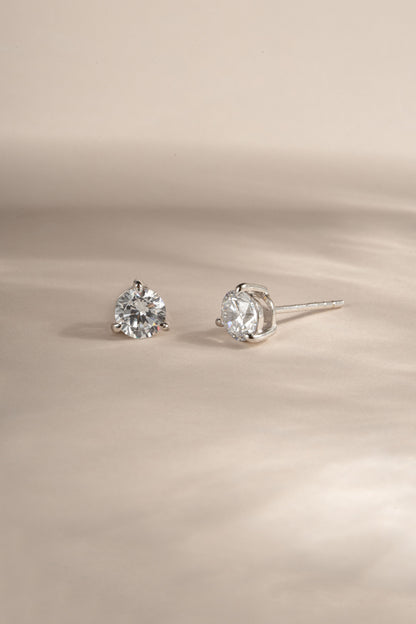 5mm Round Solitaire Stud Earrings (Multiple Sizes Available)