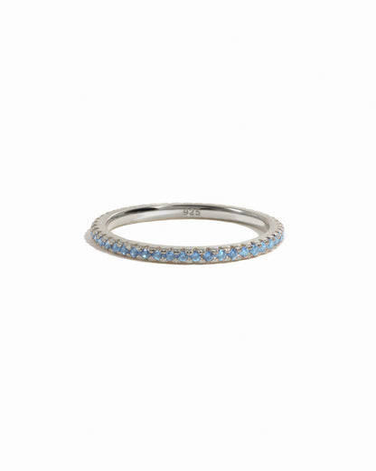 Blue Topaz Birthstone Eternity Ring