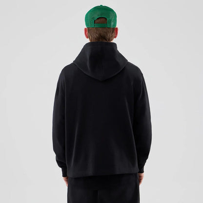 The Male model is wearing Stranger Things Black Oversized Pullover Hoodie 2