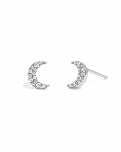 Studded Moon Stud Earrings