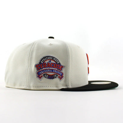 Syracuse Mets Inaugural Season New Era 59Fifty Fitted Hat (Chrome White Black Green Under Brim)