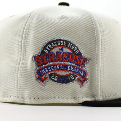 Syracuse Mets Inaugural Season New Era 59Fifty Fitted Hat (Chrome White Black Green Under Brim)