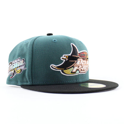 Tampa Bay Devil Rays 1998 Inaugural Season New Era 59Fifty Fitted Hat (Pine Green Black Gray UnderBrim)