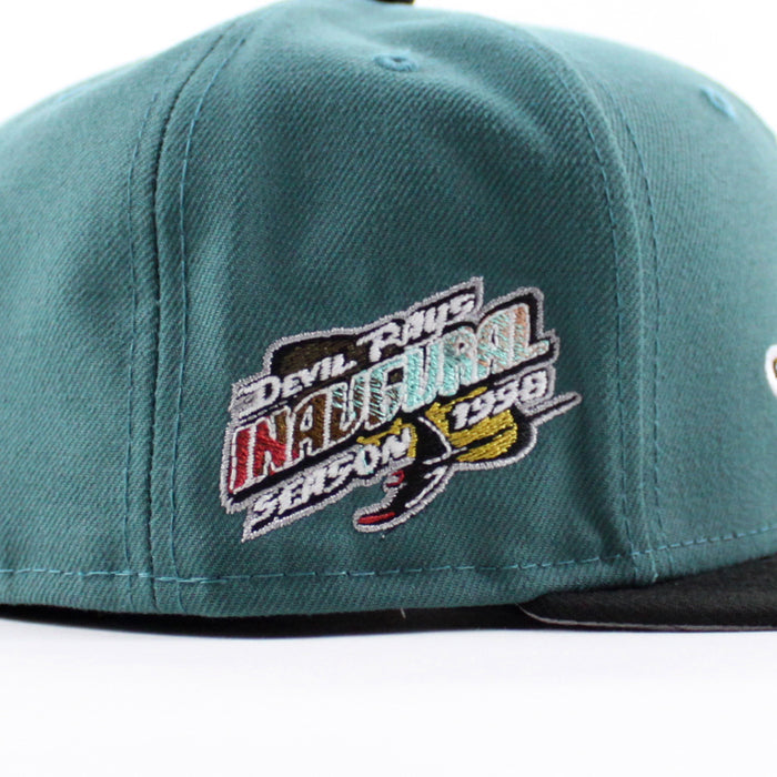 Tampa Bay Devil Rays 1998 Inaugural Season New Era 59Fifty Fitted Hat (Pine Green Black Gray UnderBrim)