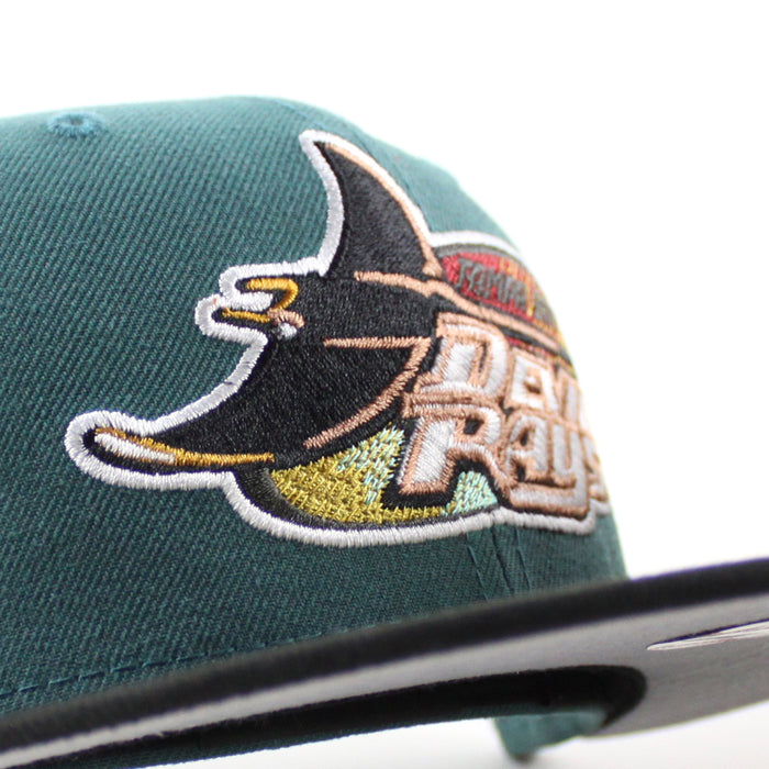 Tampa Bay Devil Rays 1998 Inaugural Season New Era 59Fifty Fitted Hat (Pine Green Black Gray UnderBrim)