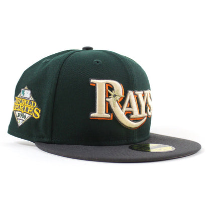 Tampa Bay Devil Rays 2008 World Series New Era 59Fifty Fitted Hat (Green Graphite Gray UnderBrim)