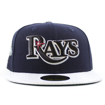 Tampa Bay Devil Rays 2008 World Series New Era 59Fifty Fitted Hat (Night Shift Navy Silver Green UnderBrim)