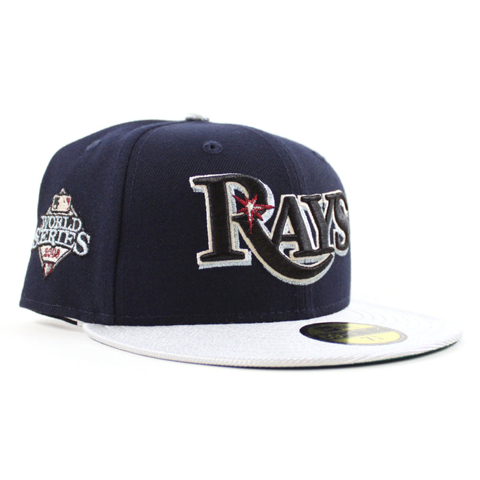 Tampa Bay Devil Rays 2008 World Series New Era 59Fifty Fitted Hat (Night Shift Navy Silver Green UnderBrim)