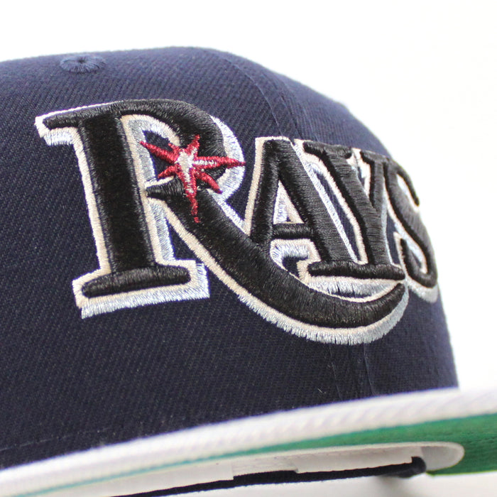 Tampa Bay Devil Rays 2008 World Series New Era 59Fifty Fitted Hat (Night Shift Navy Silver Green UnderBrim)