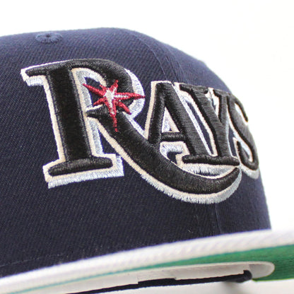Tampa Bay Devil Rays 2008 World Series New Era 59Fifty Fitted Hat (Night Shift Navy Silver Green UnderBrim)