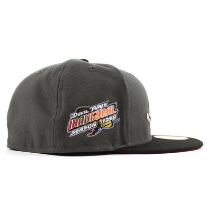 Tampa Bay Devil Rays Inaugural Season 1998 New Era 59Fifty Fitted Hat (Pewter Black Pinot UnderBrim)