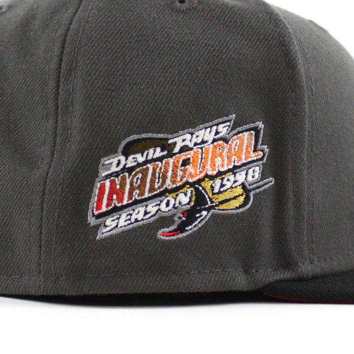 Tampa Bay Devil Rays Inaugural Season 1998 New Era 59Fifty Fitted Hat (Pewter Black Pinot UnderBrim)