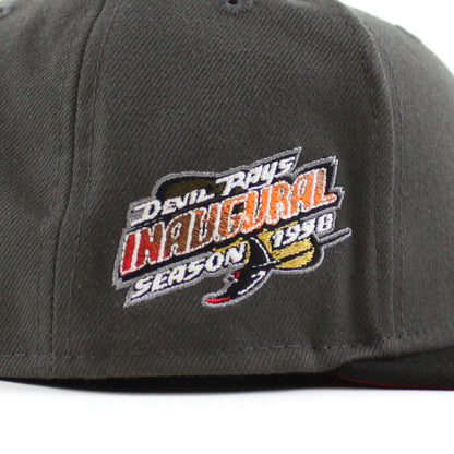 Tampa Bay Devil Rays Inaugural Season 1998 New Era 59Fifty Fitted Hat (Pewter Black Pinot UnderBrim)