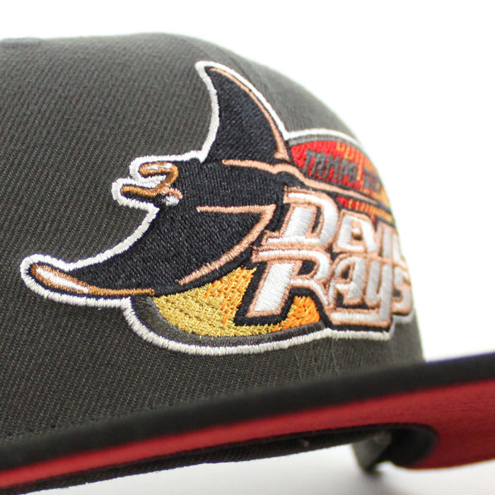 Tampa Bay Devil Rays Inaugural Season 1998 New Era 59Fifty Fitted Hat (Pewter Black Pinot UnderBrim)