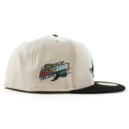 Tampa Bay Devil Rays Inaugural Season 1998 New Era 59Fifty Fitted Hat (Stone Black Gray UnderBrim)