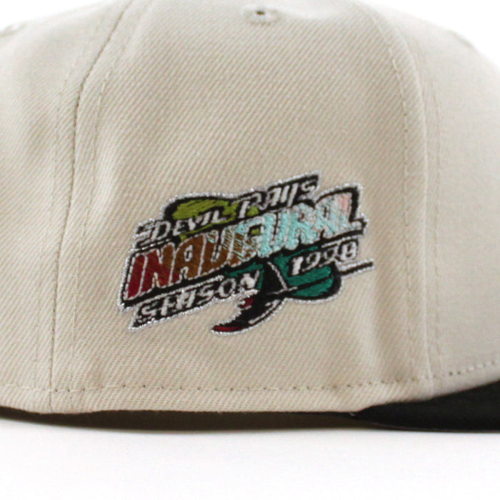 Tampa Bay Devil Rays Inaugural Season 1998 New Era 59Fifty Fitted Hat (Stone Black Gray UnderBrim)