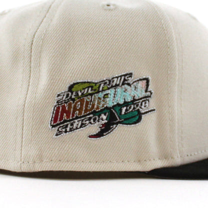 Tampa Bay Devil Rays Inaugural Season 1998 New Era 59Fifty Fitted Hat (Stone Black Gray UnderBrim)