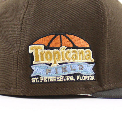 Tampa Bay Devil Rays TROPICANA FIELD New Era 59Fifty Fitted Hat (Walnut Pewter Sky Blue UnderBrim)