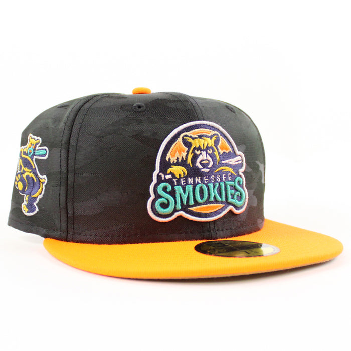 TENNESSEE SMOKIES BATTING BEAR New Era 59Fifty Fitted Hat (TONAL CAMO HUNTER FLAME KHAKI Under Brim)