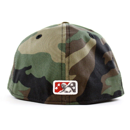 TENSMO TENNESSEE SMOKIES BEAR New Era 59Fifty Fitted Hat (WoodLand Camo Brown Green Under Brim)