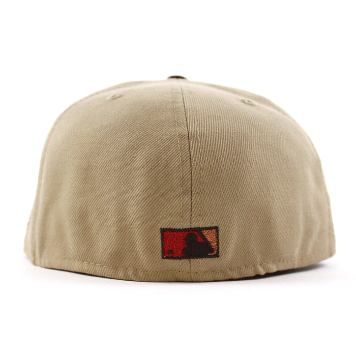 Texas Rangers 1995 All Star Game New Era 59Fifty Fitted Hat (Camel Burnt Wood Cardinal Under Brim)