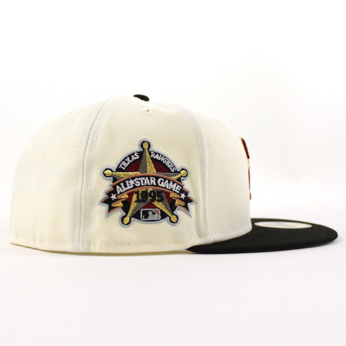 Texas Rangers 1995 All Star Game New Era 59Fifty Fitted Hat (Chrome Black Gray Under Brim)