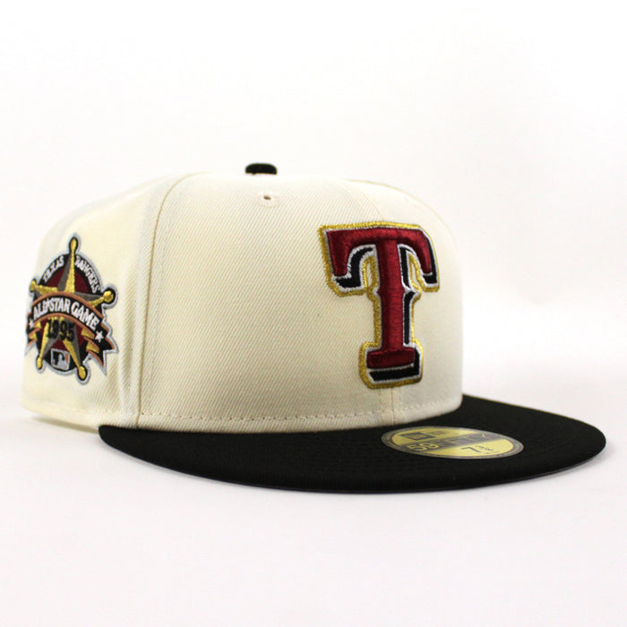 Texas Rangers 1995 All Star Game New Era 59Fifty Fitted Hat (Chrome Black Gray Under Brim)