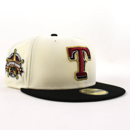 Texas Rangers 1995 All Star Game New Era 59Fifty Fitted Hat (Chrome Black Gray Under Brim)