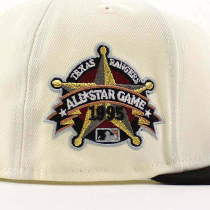 Texas Rangers 1995 All Star Game New Era 59Fifty Fitted Hat (Chrome Black Gray Under Brim)
